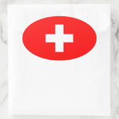 Schweiz - Schweizer Flagge Ovaler Aufkleber (Tasche)