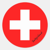 Schweiz & Schweizer Flagge Patrioten, Urlaub /Spor Runder Aufkleber (Vorderseite)