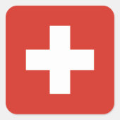 Schweiz/Schweizer Flagge Quadratischer Aufkleber (Vorderseite)