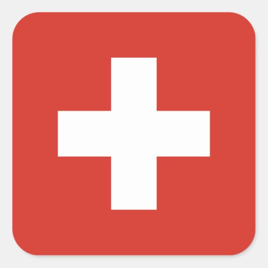 Schweiz/Schweizer Flagge Quadratischer Aufkleber (Vorderseite)