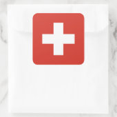 Schweiz/Schweizer Flagge Quadratischer Aufkleber (Tasche)