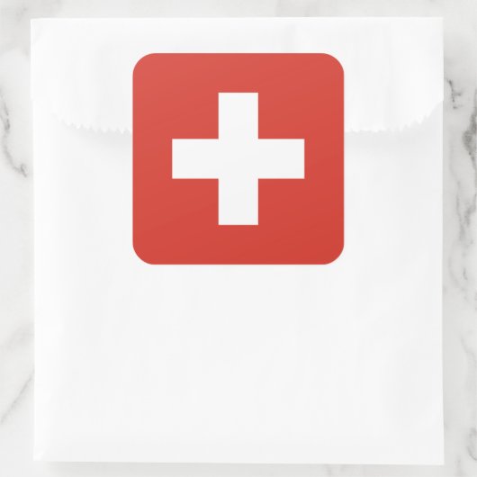 Schweiz/Schweizer Flagge Quadratischer Aufkleber (Tasche)
