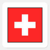 Schweiz - Schweizer Flagge Quadratischer Aufkleber (Vorderseite)
