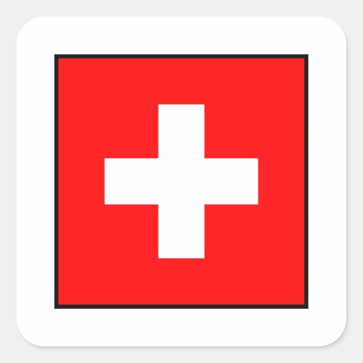 Schweiz - Schweizer Flagge Quadratischer Aufkleber (Vorderseite)