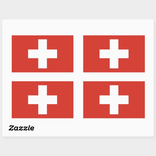 Schweiz/Schweizer Flagge Rechteckiger Aufkleber (Blatt)