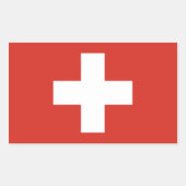 Schweiz/Schweizer Flagge Rechteckiger Aufkleber (Vorderseite)