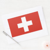 Schweiz/Schweizer Flagge Rechteckiger Aufkleber (Umschlag)