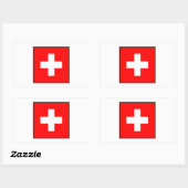 Schweiz - Schweizer Flagge Rechteckiger Aufkleber (Blatt)