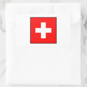 Schweiz - Schweizer Flagge Rechteckiger Aufkleber (Tasche)