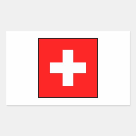Schweiz - Schweizer Flagge Rechteckiger Aufkleber (Vorderseite)