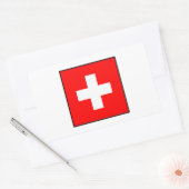 Schweiz - Schweizer Flagge Rechteckiger Aufkleber (Umschlag)