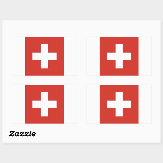 Schweiz/Schweizer Flagge Rechteckiger Aufkleber (Blatt)