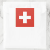 Schweiz/Schweizer Flagge Rechteckiger Aufkleber (Tasche)