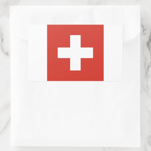 Schweiz/Schweizer Flagge Rechteckiger Aufkleber (Tasche)