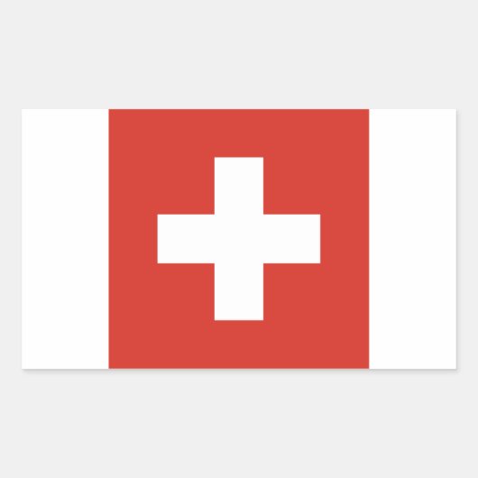 Schweiz/Schweizer Flagge Rechteckiger Aufkleber (Vorderseite)