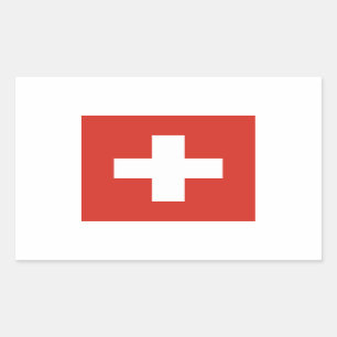 Schweiz/Schweizer Flagge Rechteckiger Aufkleber