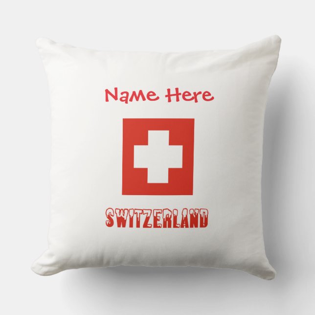 Schweiz Schweizer Flagge Rot Personalisiert Kissen (Vorderseite)