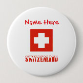 Schweiz Schweizer Flagge Rote Personalisierung Button (Vorderseite)