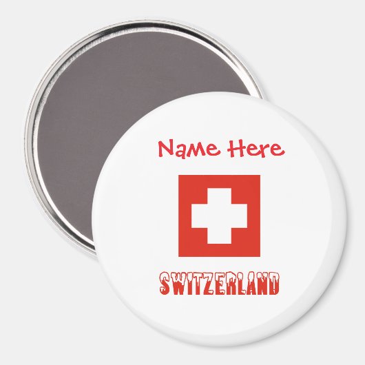 Schweiz Schweizer Flagge Rote Personalisierung Magnet (Vorderseite/Rückseite)