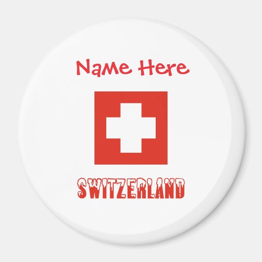 Schweiz Schweizer Flagge Rote Personalisierung Magnet (Vorne)