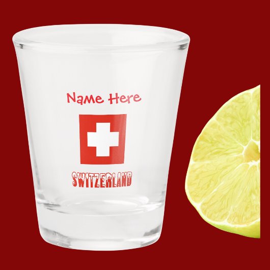 Schweiz Schweizer Flagge Rote Personalisierung Schnapsglas