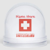 Schweiz Schweizer Flagge Rote Personalisierung Schneekugeln (Vorderseite)