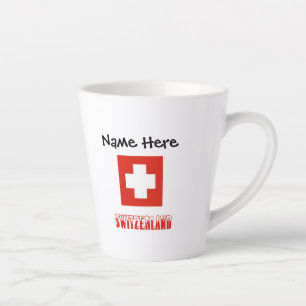 Schweiz Schweizer Flagge Schwarz Personalisierung Milchtasse