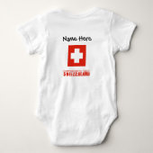 Schweiz Schweizer Flagge Schwarze Personalisierung Baby Strampler (Rückseite)
