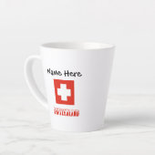 Schweiz Schweizer Flagge Schwarze Personalisierung Milchtasse (Linke Ecke)