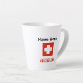 Schweiz Schweizer Flagge Schwarze Personalisierung Milchtasse (Rechte Ecke)