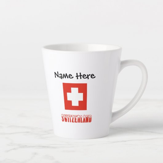 Schweiz Schweizer Flagge Schwarze Personalisierung Milchtasse (Rechts)