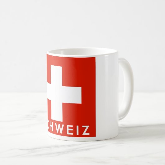 Schweiz Schweizer Flagge - schweizerischer Name Kaffeetasse (VorderseiteRechts)