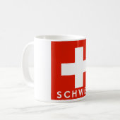 Schweiz Schweizer Flagge - schweizerischer Name Kaffeetasse (Vorderseite Links)