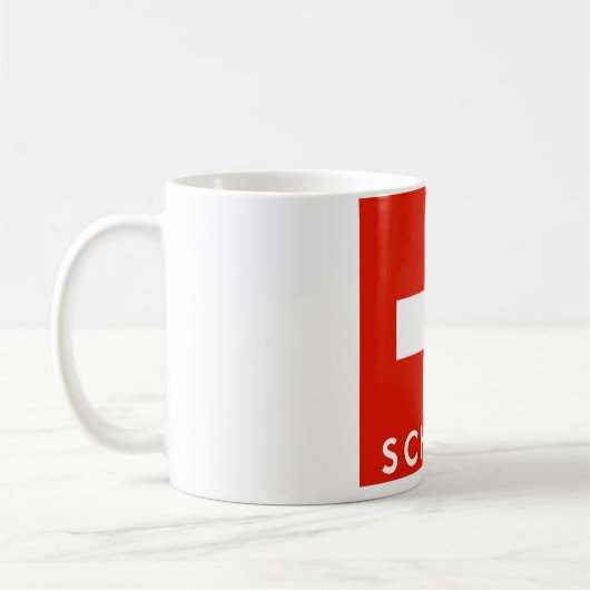 Schweiz Schweizer Flagge - schweizerischer Name Kaffeetasse (Links)