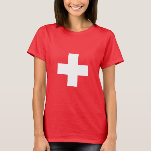 Schweiz - Schweizer Flagge T-Shirt (Vorderseite)