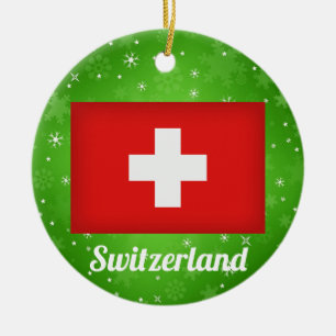 Schweiz Schweizer Flagge Weihnachten Keramik Ornament