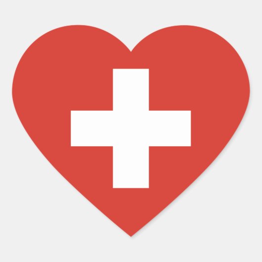 Schweiz/Schweizer Herzenflagge Herz-Aufkleber (Vorderseite)