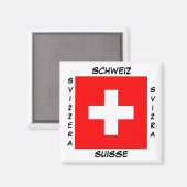 Schweiz Schweizer Sprachen Flaggenplatz Magnet (Vorderseite/Rückseite)