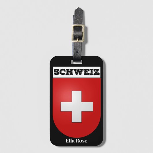 Schweiz | Schweizer Wappen Gepäckanhänger (Vorderseite Vertikal)