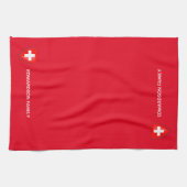 Schweiz Schweizer Wappen monogrammiert Geschirrtuch (Horizontal)