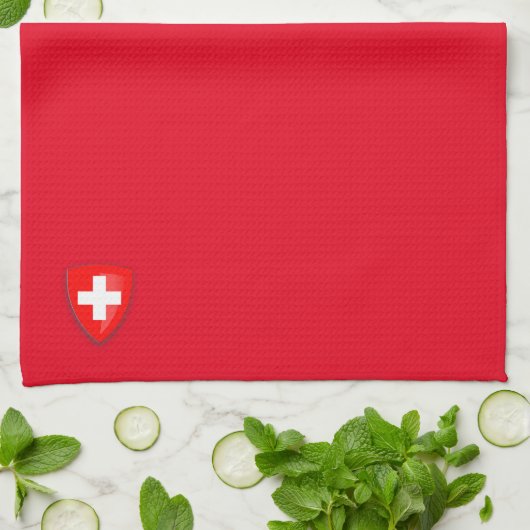 Schweiz Schweizer Wappen rot Geschirrtuch (Gefaltet)