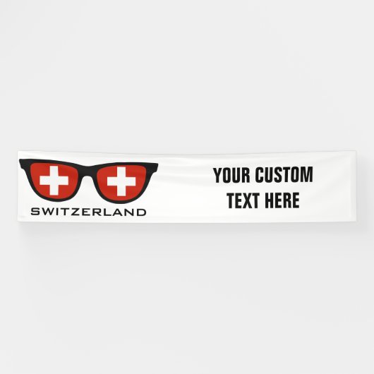 Schweiz Shades benutzerdefinierte Text- und Farbba Banner (Horizontal)