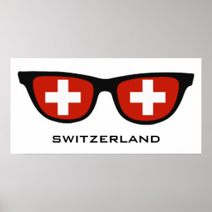 Schweiz Shades benutzerdefinierte Text- und Farbpo Poster