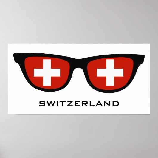 Schweiz Shades benutzerdefinierte Text- und Farbpo Poster (Vorne)