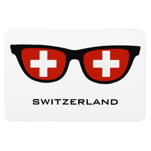 Schweiz Shades benutzerdefinierten Text- und Farbm Magnet