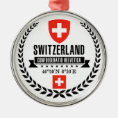 Schweiz Silbernes Ornament (Vorne)