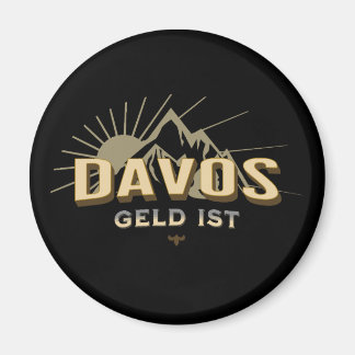 Schweiz Ski Resort Davos Geld ist Satire Ovaler Magnet