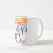 Schweiz Skifahrplakat Kaffeetasse (VorderseiteRechts)
