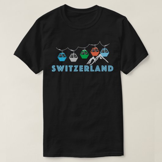 Schweiz Skigebiet Gondelbahn Schweiz T-Shirt (Design vorne)