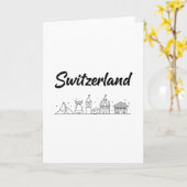 Schweiz Skyline Reise Urlaub Outfits Karte (Gelbe Blume)